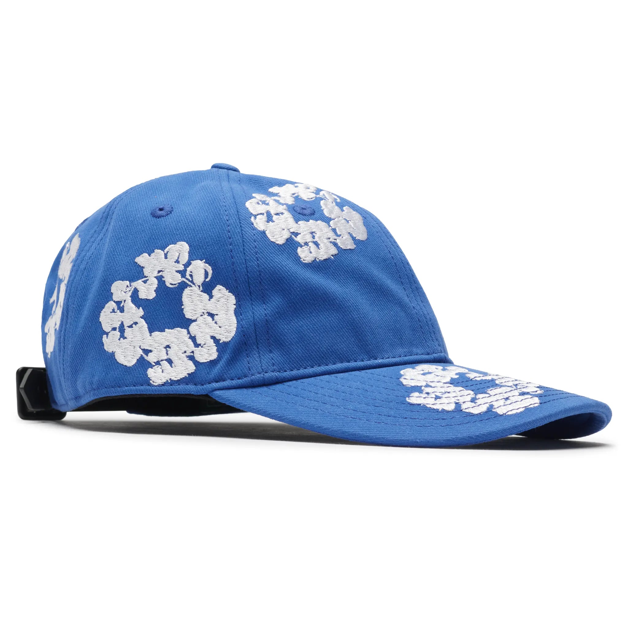 Front Side View of Denim Tears The Cotton Wreath Blue Cap SS25ANE11782045